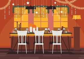 Beautiful Decorated Christmas Table at Home for Dinner vector