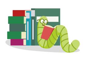 Bookworm Vector Illustration