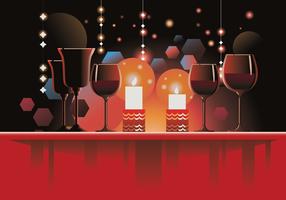 Romantic Table Setting for Christmas Party or New Year Celebration at home vector