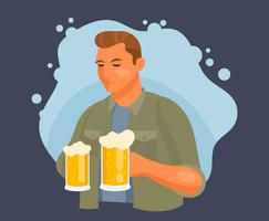 Guys Drinking Beer Illustration vector