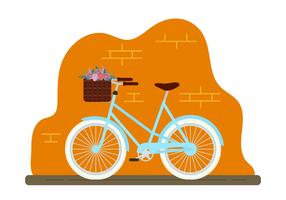Bicycle With Basket Flower vector