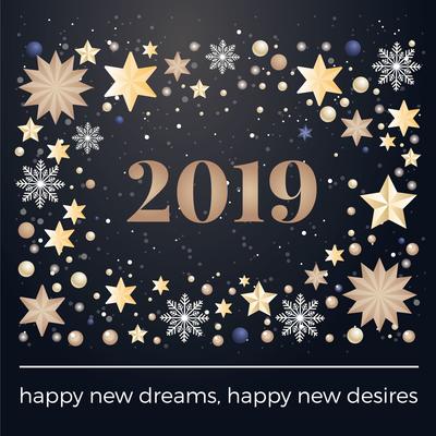 Vector New Year Greeting Card Design