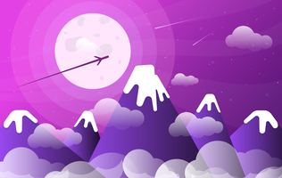 Vector ilustración paisaje púrpura