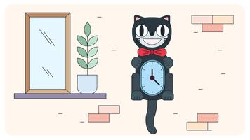 Cat Clock Vector