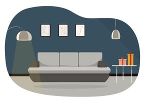 Vector ilustración de sala de estar
