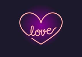 Neon Light Heart Love vector