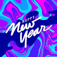 Happy New Year Instagram Post With Marble Background vector