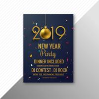 Beautiful 2019 flyer celebration party template design  vector