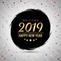 2019 feliz año nuevo texto colorido fondo brillante vector