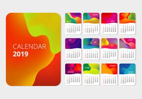 2019 Printable Calendar  vector