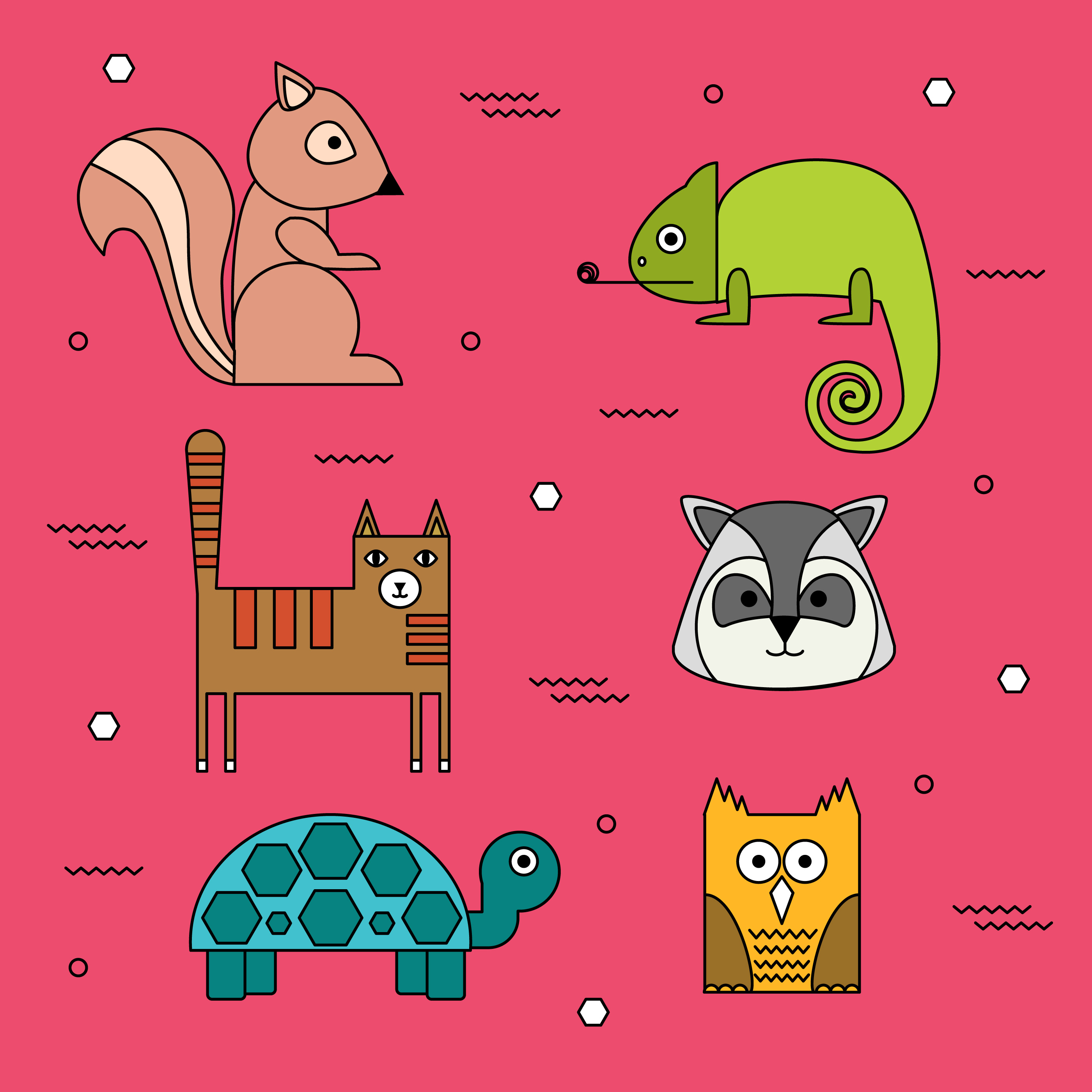 Geometric Shape Animals Vector Free Vectors Clipart Geometric Shape Animals Vector