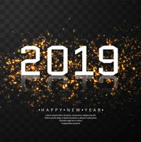 Fondo hermoso hermoso feliz año nuevo texto 2019 vector