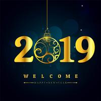 Fondo hermoso hermoso feliz año nuevo texto 2019 vector