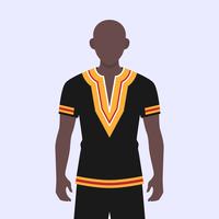 African Young Guy Dressed In A National Dashiki Costume Illustration vector