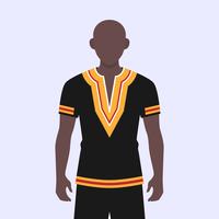 Chico joven africano vestido con una ilustración de vestuario nacional dashiki vector