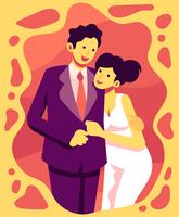 Couple In Formalwear Illustration vector