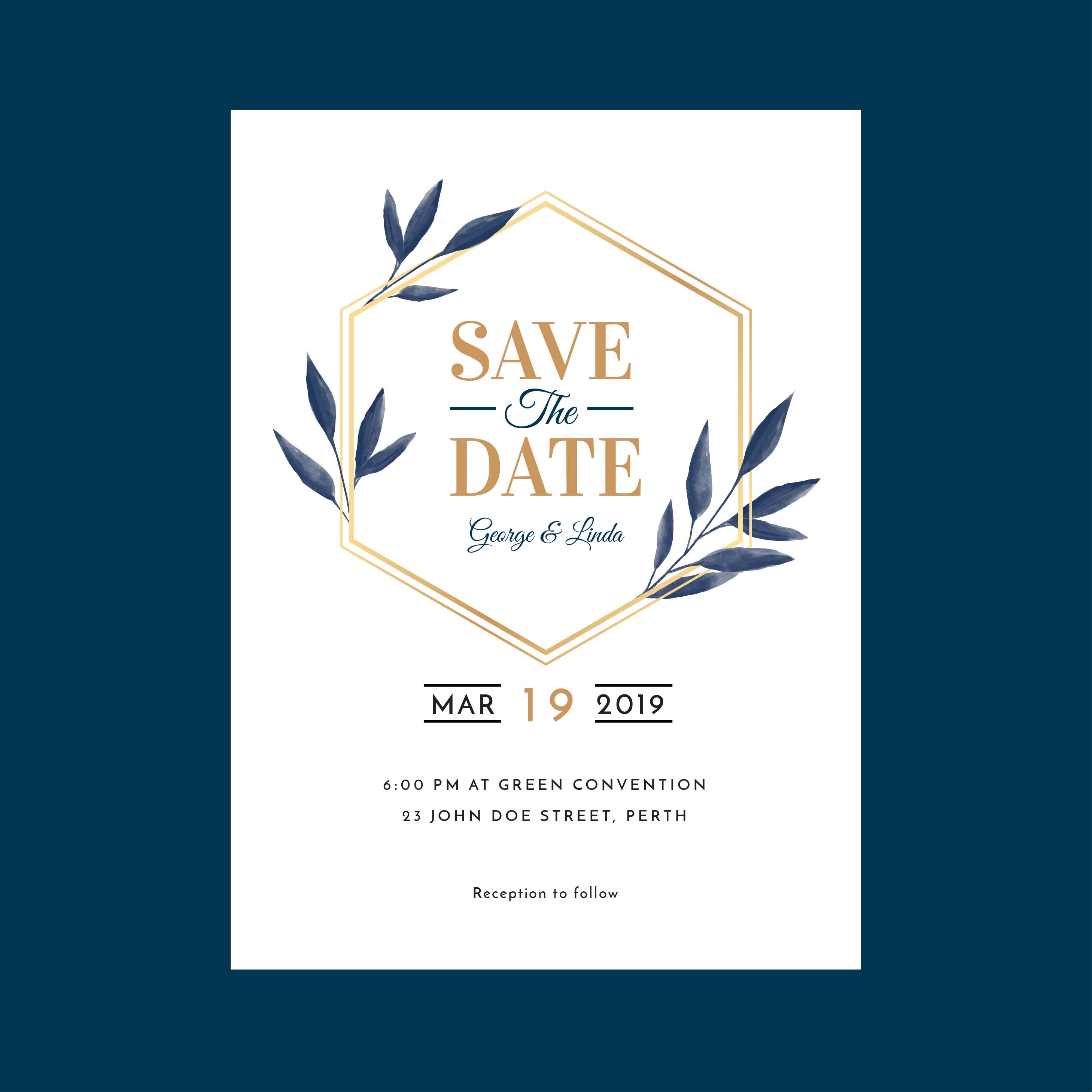 Watercolor Geometric Fl Wedding Invitation Template Vector Watercolor Geometric Fl Wedding