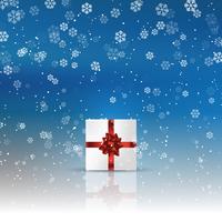 Christmas gift on snowy background  vector