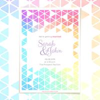 Wedding Invitation With Geometric Watercolor Frame Template vector