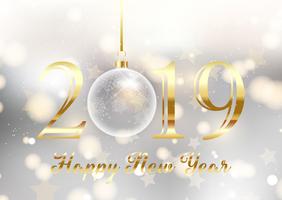 Gold and silver Happy New Year background  vector