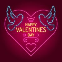 Valentines day neon vector