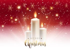 Christmas candle background vector