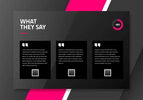 Dark Testimonial Page Interface Design Template vector