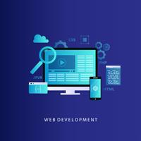 Ilustración de vector de concepto de desarrollo de sitio web