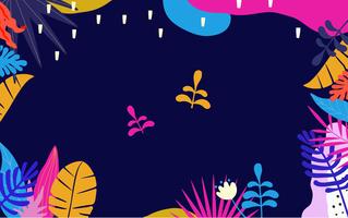 Tropical jungle leaves background vector