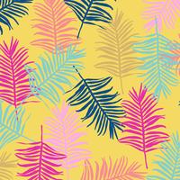 Tropical jungle leaves seamless pattern background vector