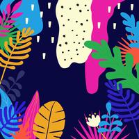 Tropical jungle leaves background vector