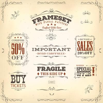 Hand Drawn Vintage Banners And Ribbons