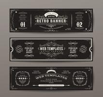 Conjunto de plantillas de Banners Web vintage vector