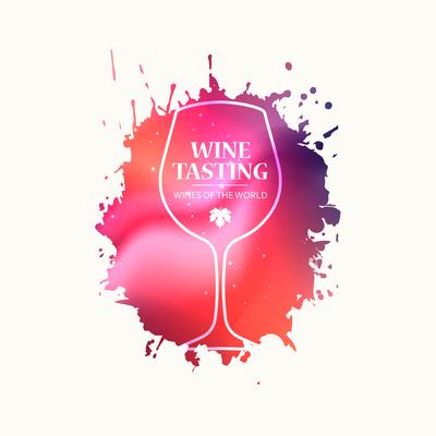 Wineglass promotion banner for wine tasting event