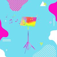 Colorful music stand with music notes vector illustration