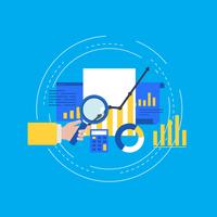 Business graph statistics flat vector illustration design