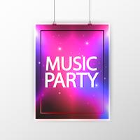 Music party poster, party flyer template vector illustration