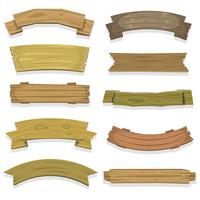 Cartoon Wood Banners And Ribbons vector