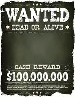 Wanted Vintage Western Poster On Chalkboard vector