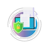 Data security gradient color vector illustration design