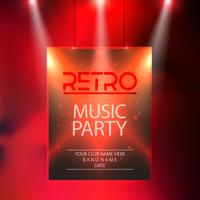 Music party poster, party flyer template vector illustration