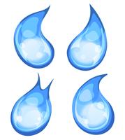 Dibujos animados de agua y gotas iconos conjunto vector