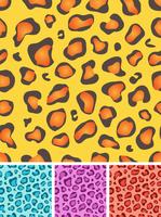 Set of Seamless Leopard Or Cheetah Fur Background vector