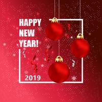 New Years greeting card vector illustration