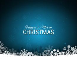 Blue Merry Christmas Background With Snowflakes vector