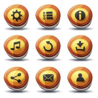 Iconos y botones de señal de tráfico para juego de interfaz de usuario vector