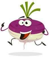 Cartoon Happy Turnip Character Running vector