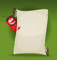 Red Hot Chili Pepper Holding Restaurant Menu vector