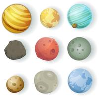 Conjunto de planetas de dibujos animados vector