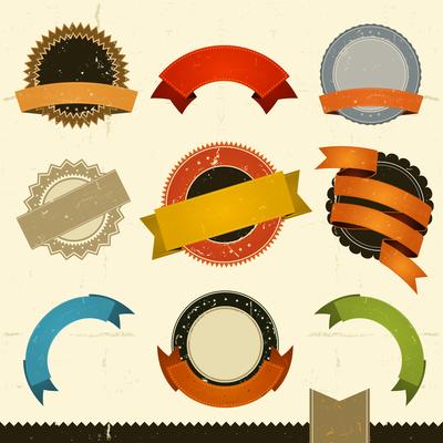 Grunge Banners, Awards And Ribbons